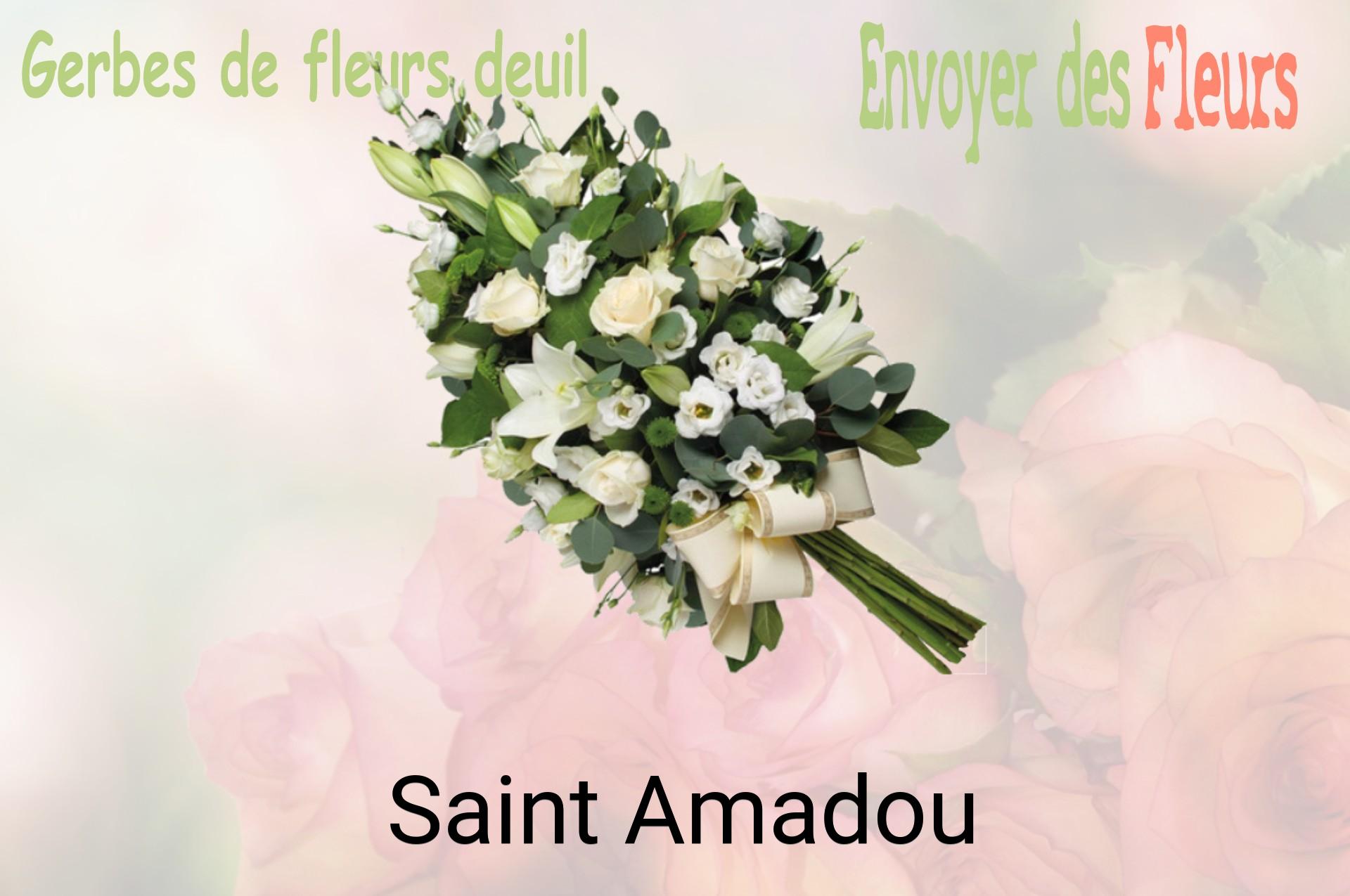 Gerbe de fleurs de deuil livrée à Saint-Amadou